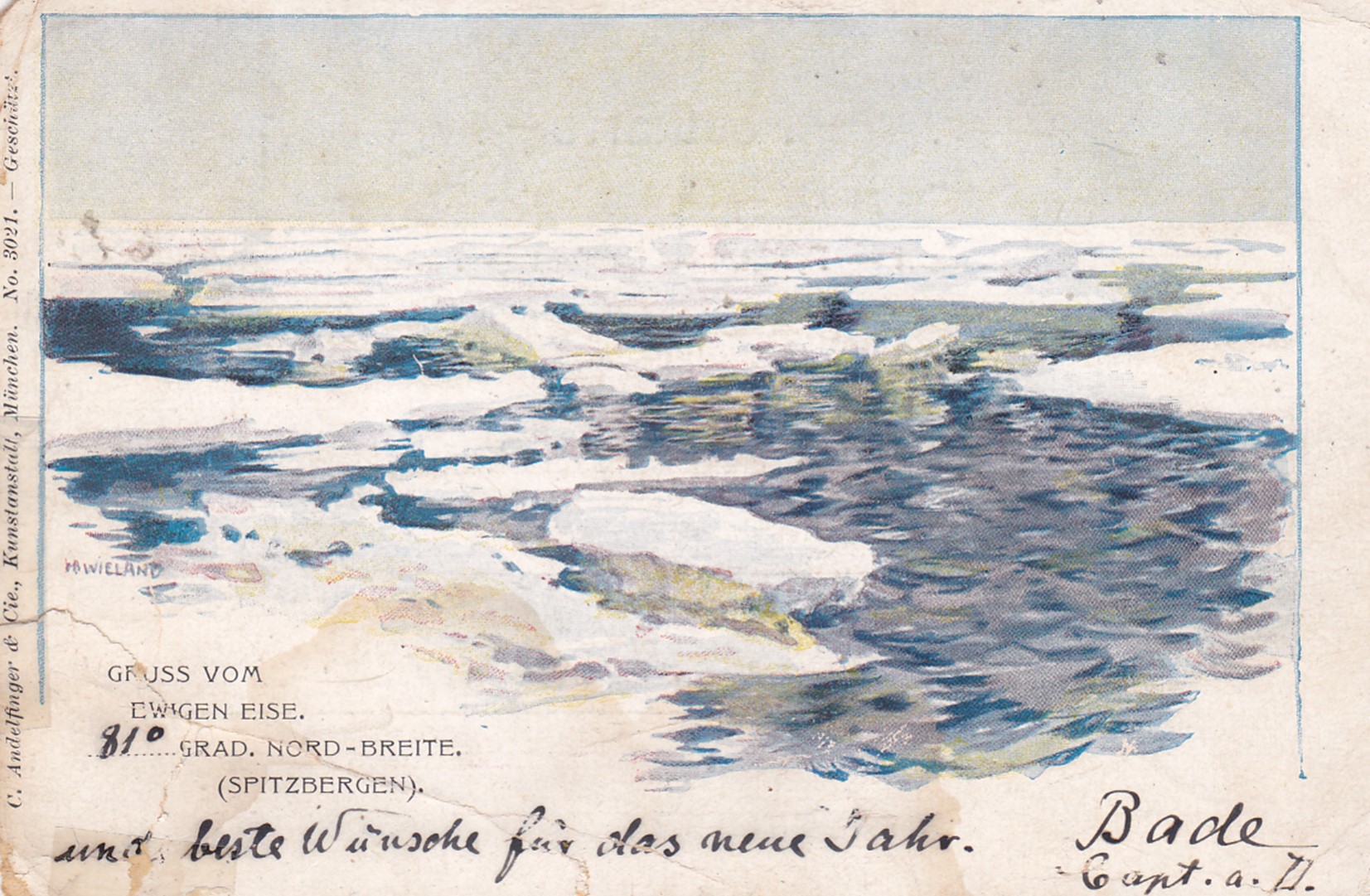 Verso de la carte postale ''skieur''.