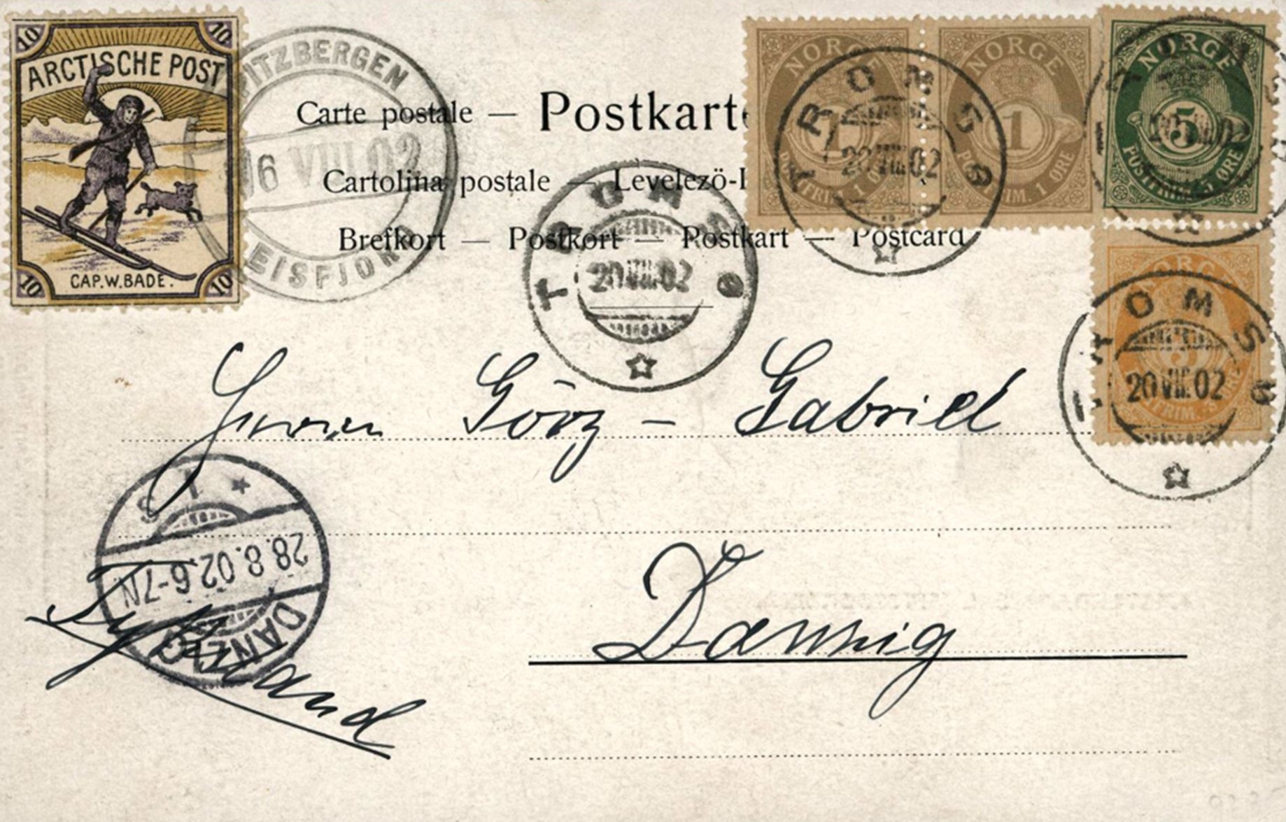 Carte postale de la croisière d'août 1902.